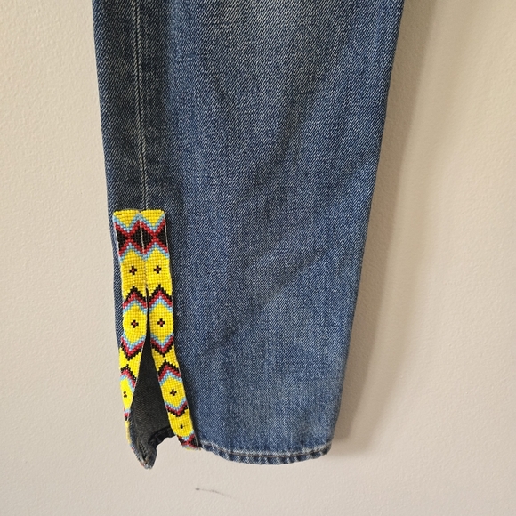 Polo Ralph Lauren Callen High Rise Slim Beaded Jeans Sz 26 Southwestern - Picture 4 of 7